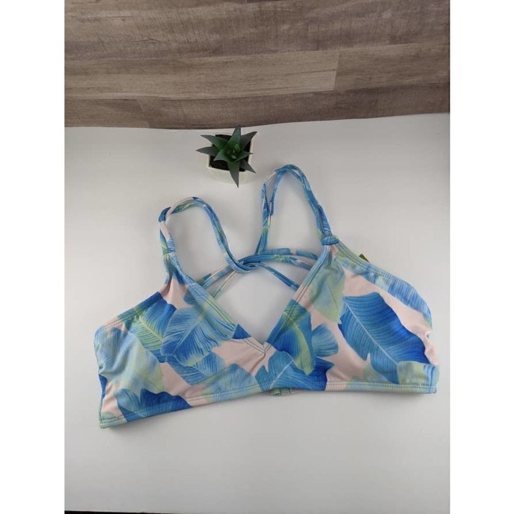 Gianni Bini Palm Leaf Swim Bikini Top